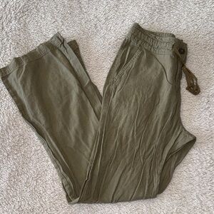🌿 Forever 21 Olive Green Drawstring Wide Leg Pants – Women’s Size Small
